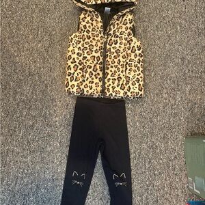 Leopard Print Vest with Black Leggings